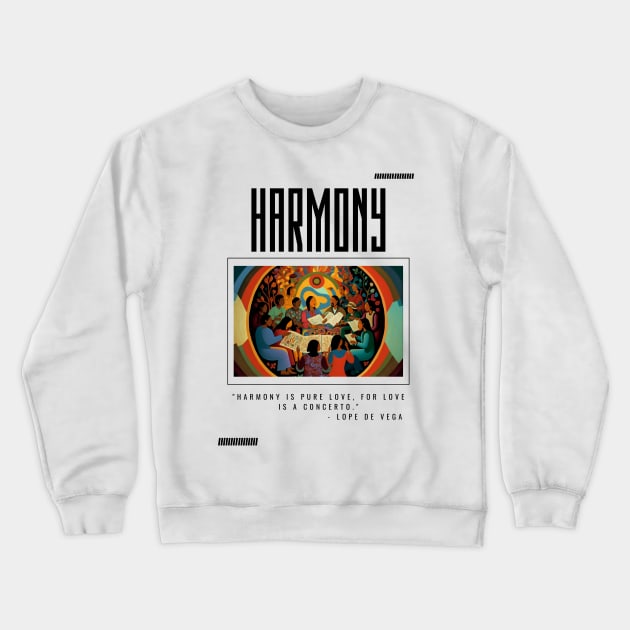 Harmony, Abstract, pop culture, Black text Crewneck Sweatshirt by DanDesigns